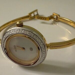 Rare~Gucci *Silver Diamond-Cut* Bezel (ONLY) For Watch Models 1100/11/12.2/1200